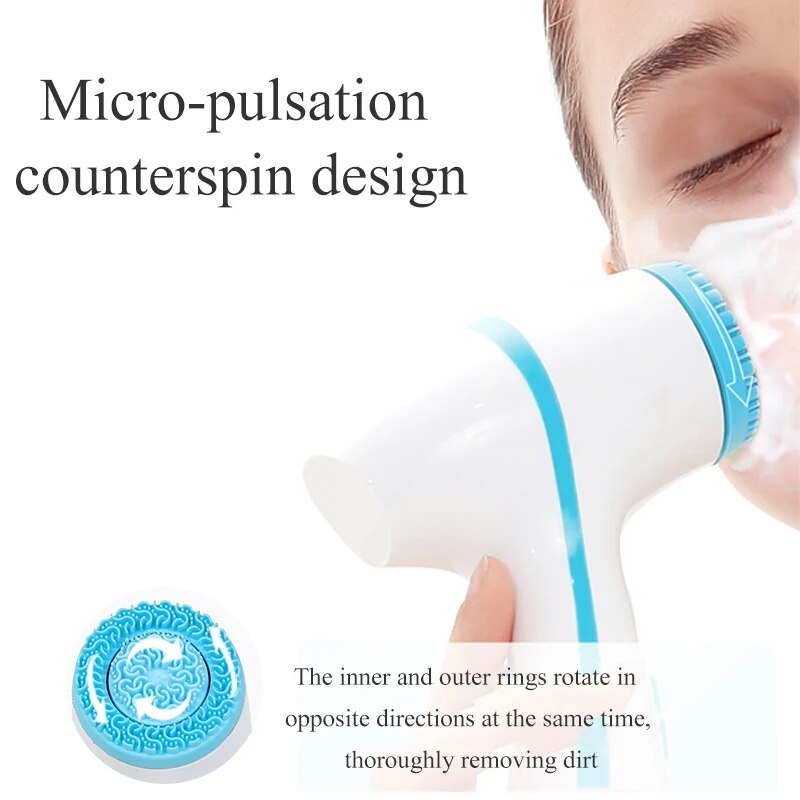 Cleansing Brush Sonic Face Rotating Cleansing Brush Facial Spa System Can Deeply Clean and Remove Blackheads