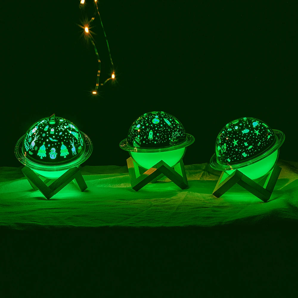 Desktop Air Humidifier High Fog Volume USB Ultrasonic Mist Atomizer Ocean/Christmas/Starry Sky Theme Best Gifts Mute Humidifier