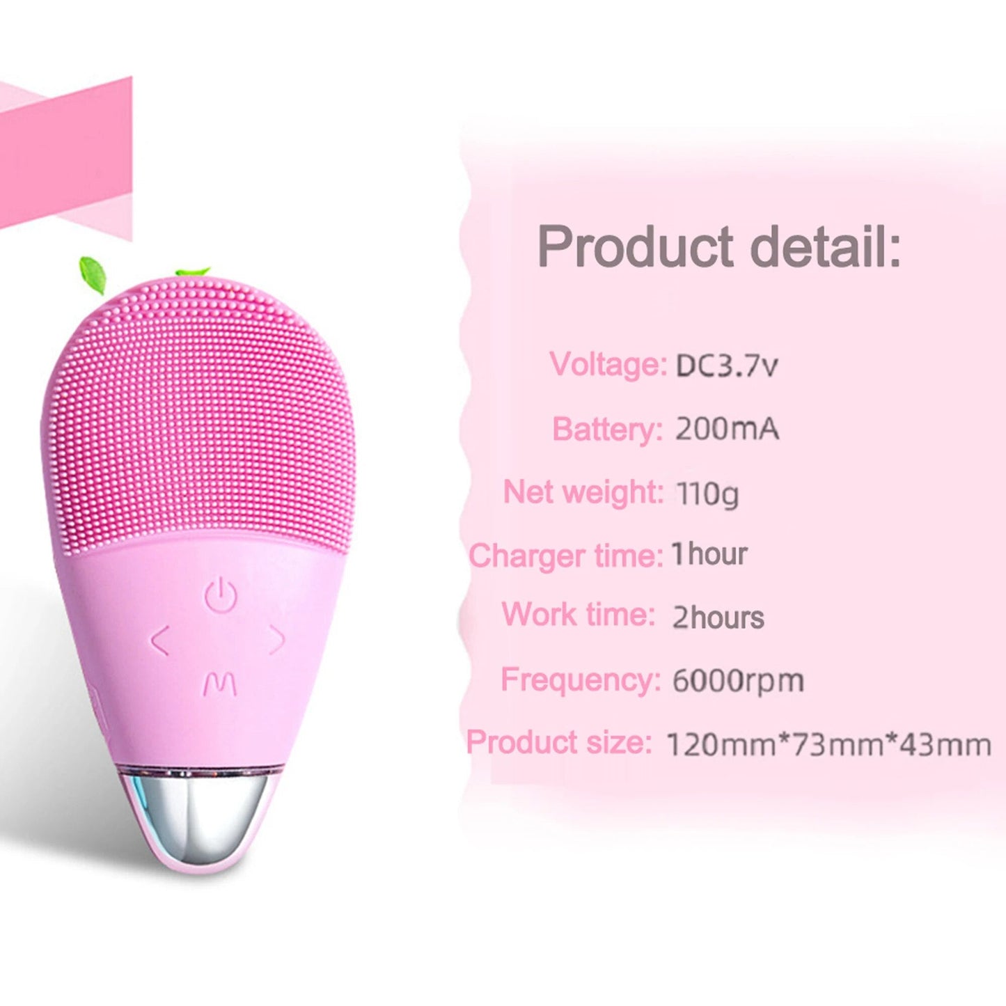 Facial Cleansing Brush Rechargeable Face Cleansing Brush Food Grade Silicond Facial Brush Deep Removal Pore and Blackhead
