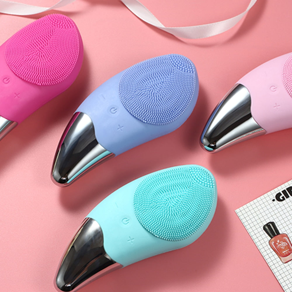 Mini Electric Facial Cleansing Brush Sonic Face Cleaner Deep Pore Cleaning Skin Massager Face Cleansing Brush Device