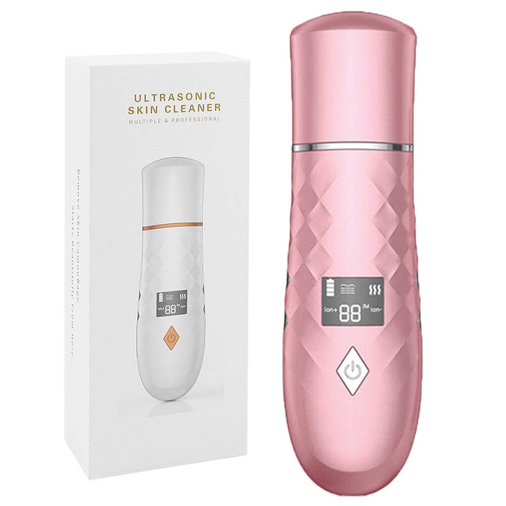 EMS Skin Scrubber Ultrasonic Facial Skin Spatula Heating Facial Cleansing Blackhead Remover Extractor Face Cleaning Tool