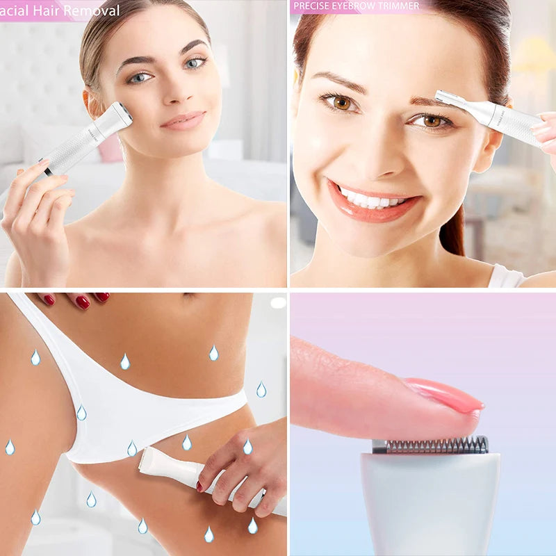 4 in 1 Multi-function Electric Epilator Lady Shaver Eyebrow Private Painless Hair Removal USB Recharge Shaving Machine