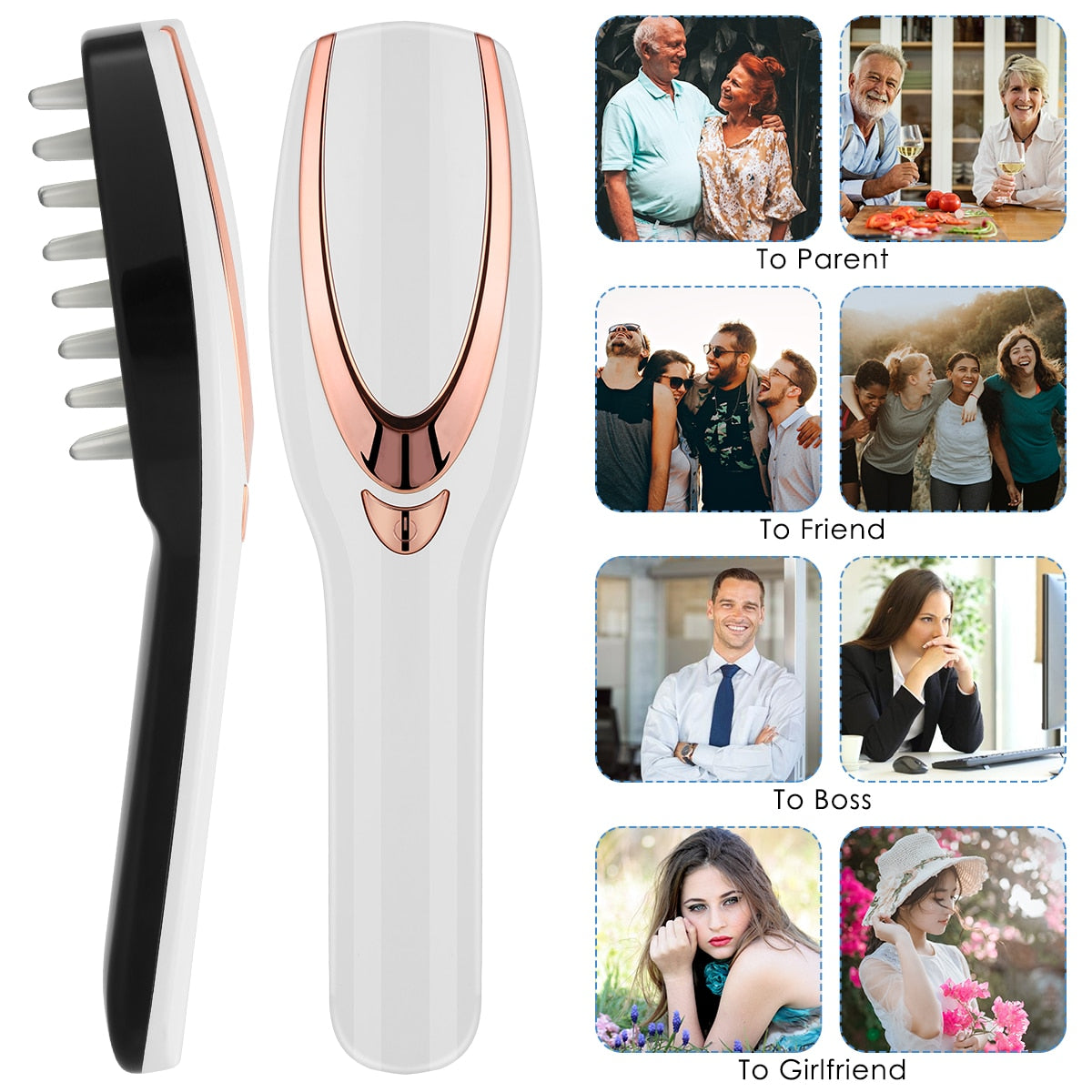 3-IN-1 USB Rechargeable Hair Growth Infrared Electric Massage Anti Hair Loss Scalp Massager Comb LED Light
