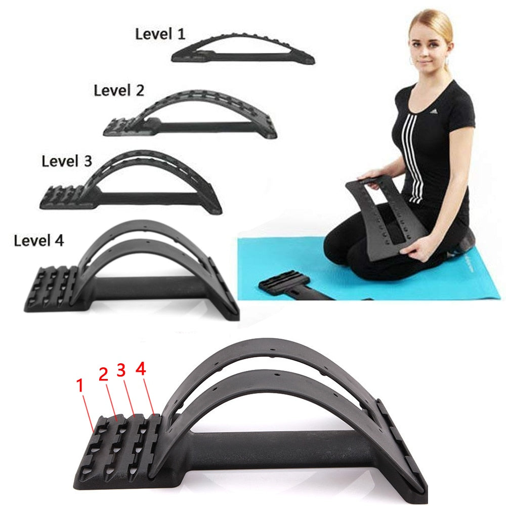 Magic Back Stretcher Lumbar Support Massage Device For Upper And Lower Back Pain Relief Chiropractic