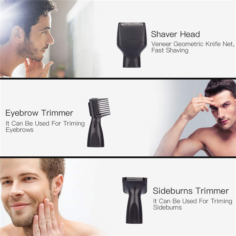 4 In 1 Rechargeable Shavers Nose Ear Hair Trimmer Beard Trimer For Men Eyebrow Sideburns Hair Removal Razor Cutter For Men