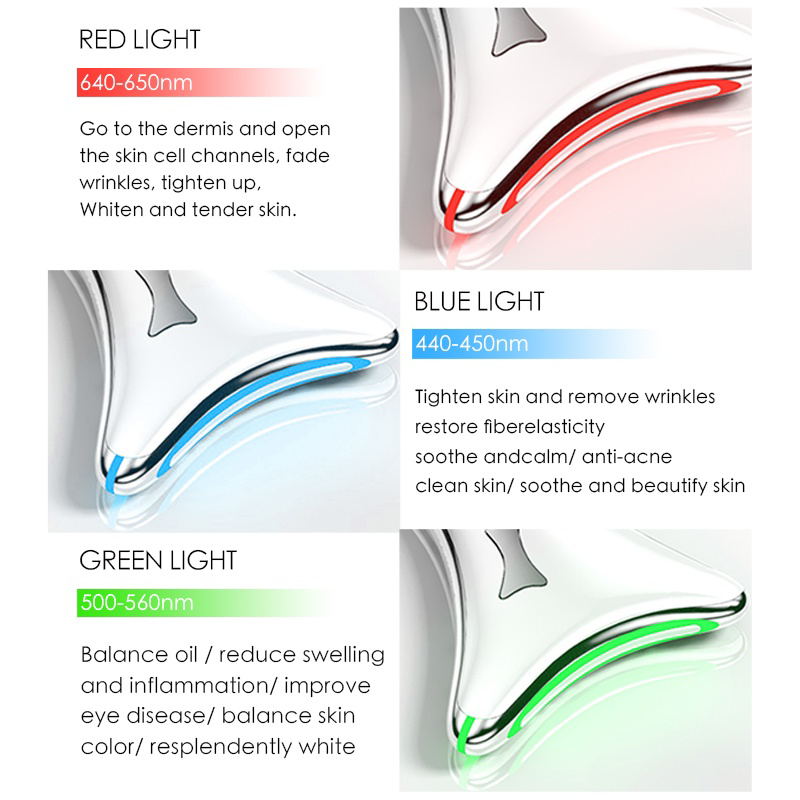 Electric Guasha Scraping Massager 2 in 1 Massage and Warm Mode Face Lifting Slimming Tool LED Light Facial Massager Machine