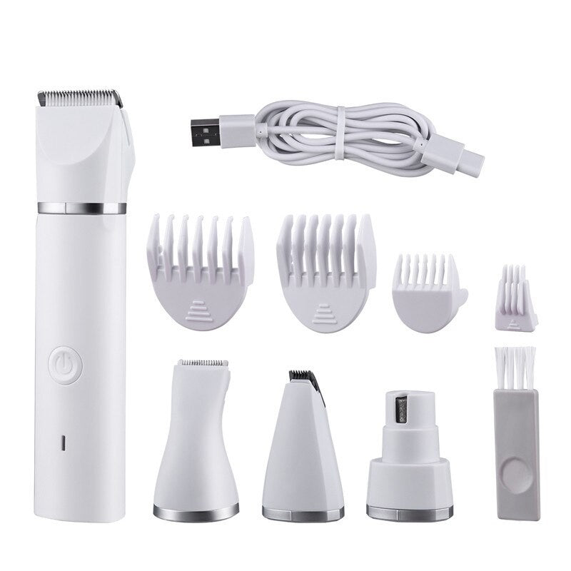 4 In 1 Multifunction Dog Hair Cutter Professional Pet Nail Polisher Electric Pet Cat Clipper Pets Haircut Shaver Mower