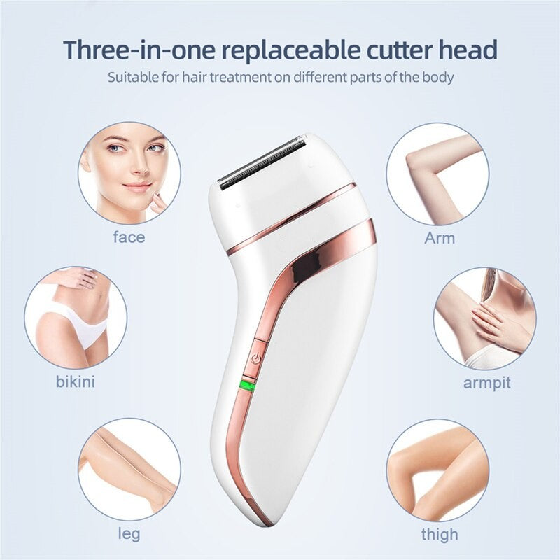 Epilator for Women 3 In 1 Electric Shaving Hair Removal Trimmer Bikini Body Epilator Shaving Foot File Pedicure Tools