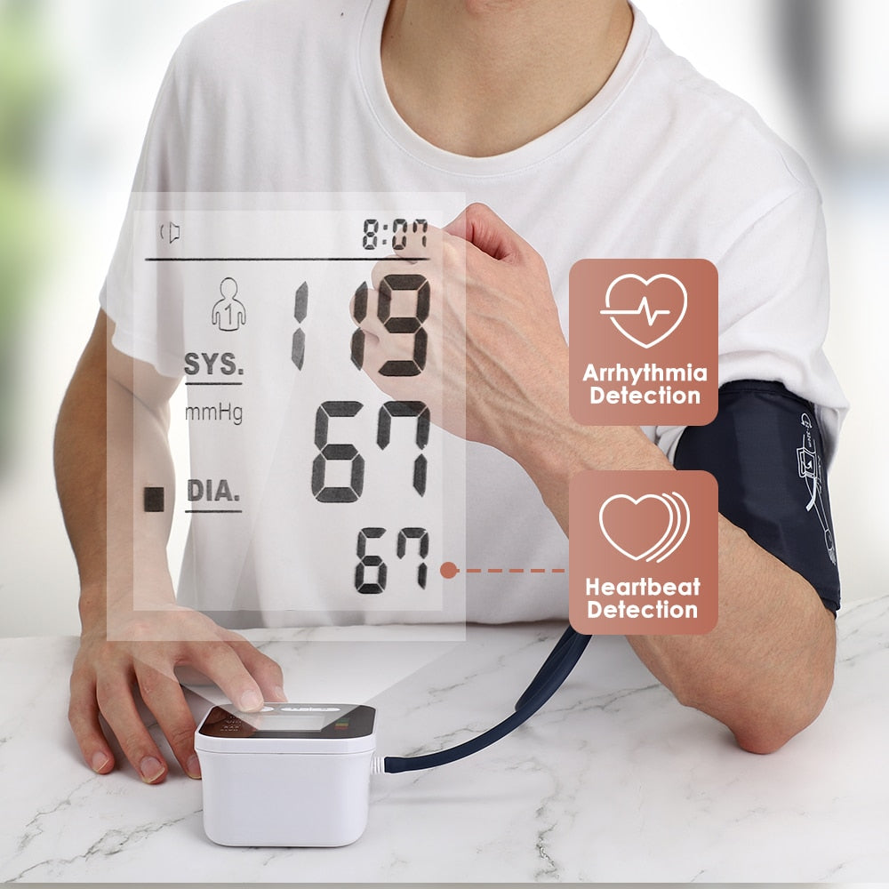 Automatic Digital Wrist Blood Pressure Monitor Sphygmomanometer Tonometer Tensiometer Heart Rate Pulse Meter BP Monitor