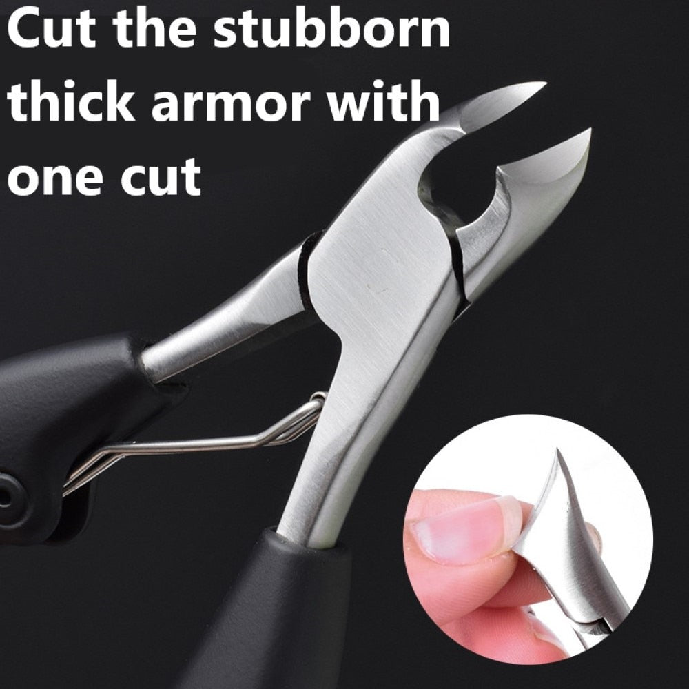 Black Toe Nail Clippers Nail Correction Thick Nails Ingrown Toenails Nippers Cutters Dead Skin Dirt Remover Pedicure Care Tool