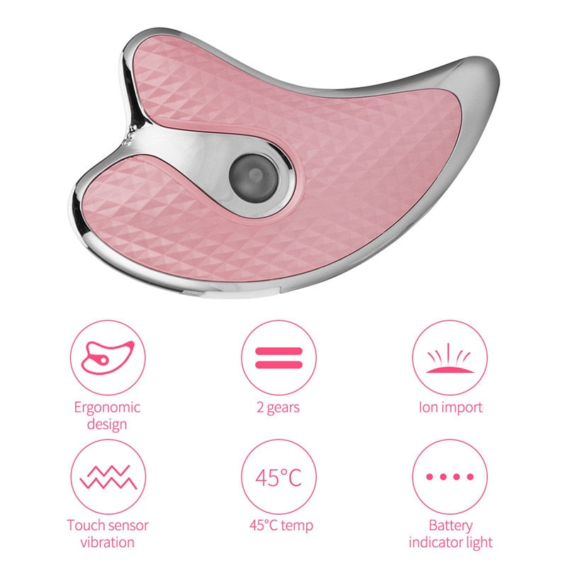 Electric Face Scraping Massage Wrinkle Removal Face Neck Body Guasha Slimming Lifting Massager Vibration Heating Beauty Device
