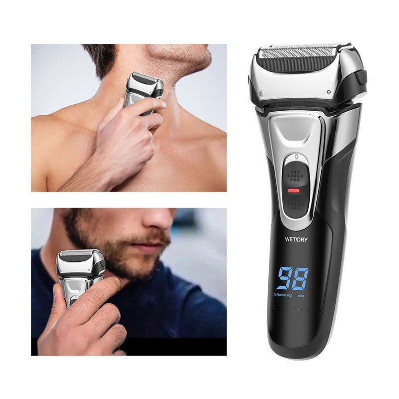 Cordless Electric Beard Trimmer Powerful Hair Shaver For Men Waterproof Hair Removel Fast Charging Razor With LED Display Tools