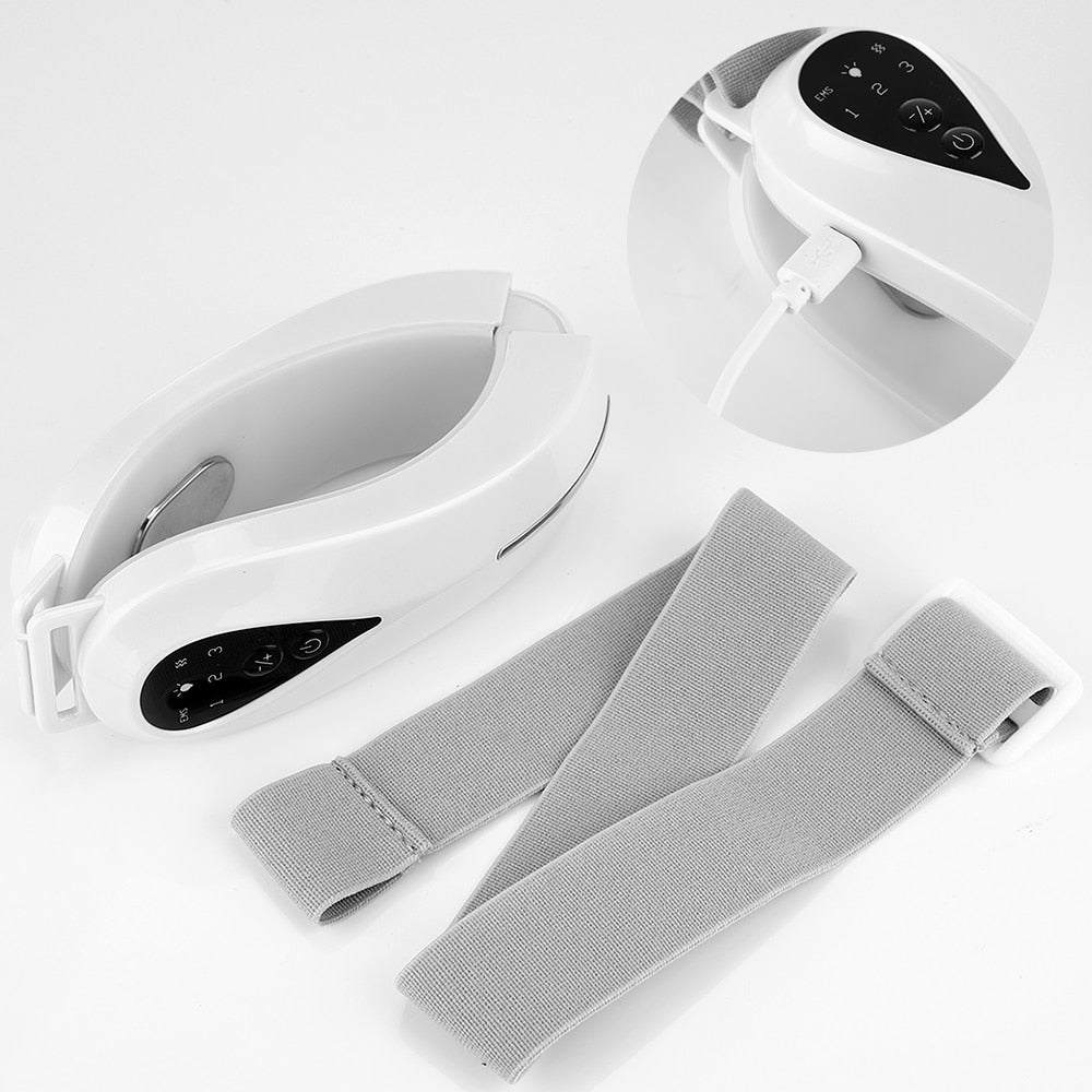 Chin V-Line Up Lift Belt Machine Blue LED Photon Face Lifting Slimming Vibration Massager Double Chin Reducer