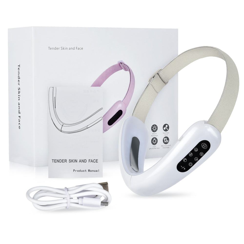 EMS LED Photon Facial Lifting Device Red Blue Light Treatment Galvanic Face Massager Chin V-Line Beauty Skin Care Slimming Tools