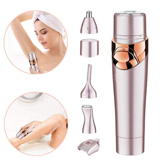 4 In 1 Women Face Facial Body Hair Removal Lady Shaver Epilator Female Shaving Electric Trimmer Razor For Eyebrow Nose