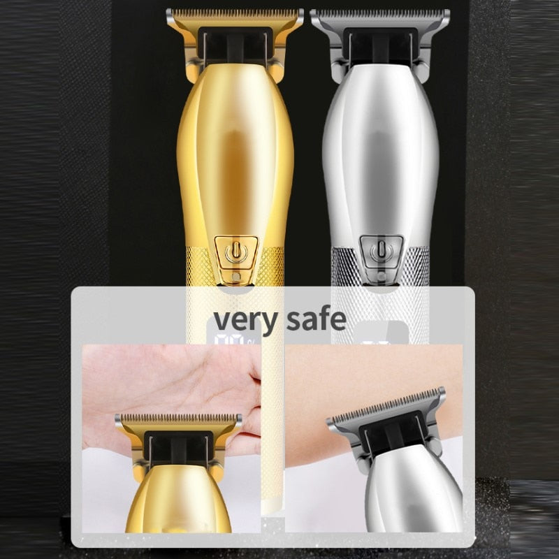 Barber All Metal Hair Clipper Rechargeable Electric Professional Blade Finish Cutting Machine Beard Trimmer Shaver