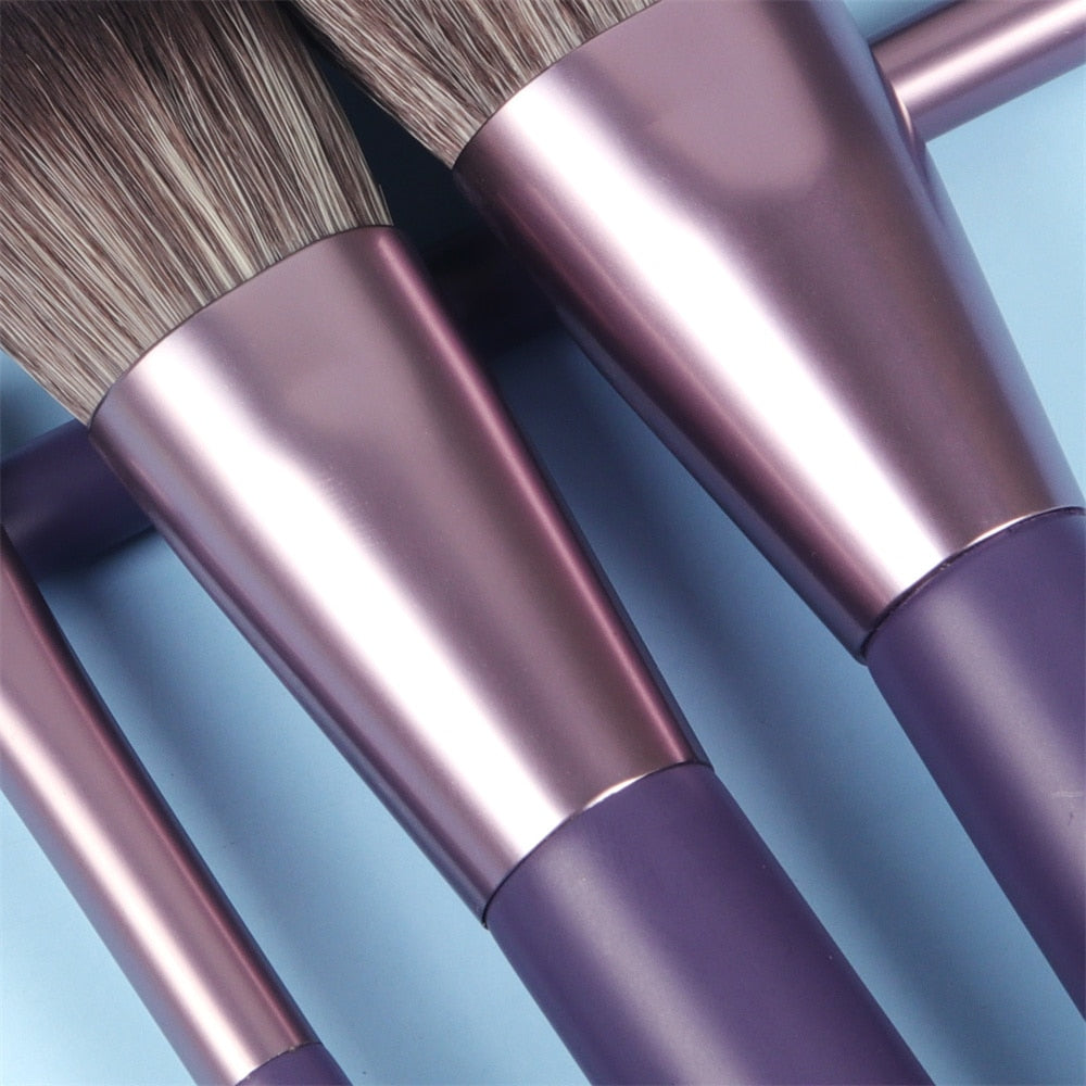 7PC Makeup Brush Set With Case Organizer Pink Blush Eyeshadow Concealer Lip Cosmetics Make up For Powder Foundation Beauty Tools