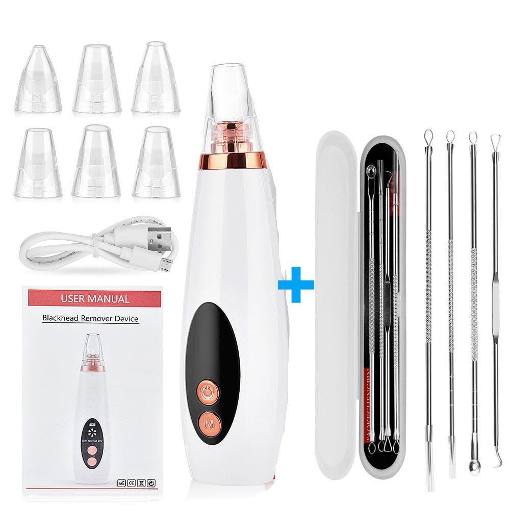 Facial Pore Cleaner Blackhead Remover Vacuum Suction Cleaner Pore Acne Pimple Extractor Removal Device Skin Care Beauty Tool
