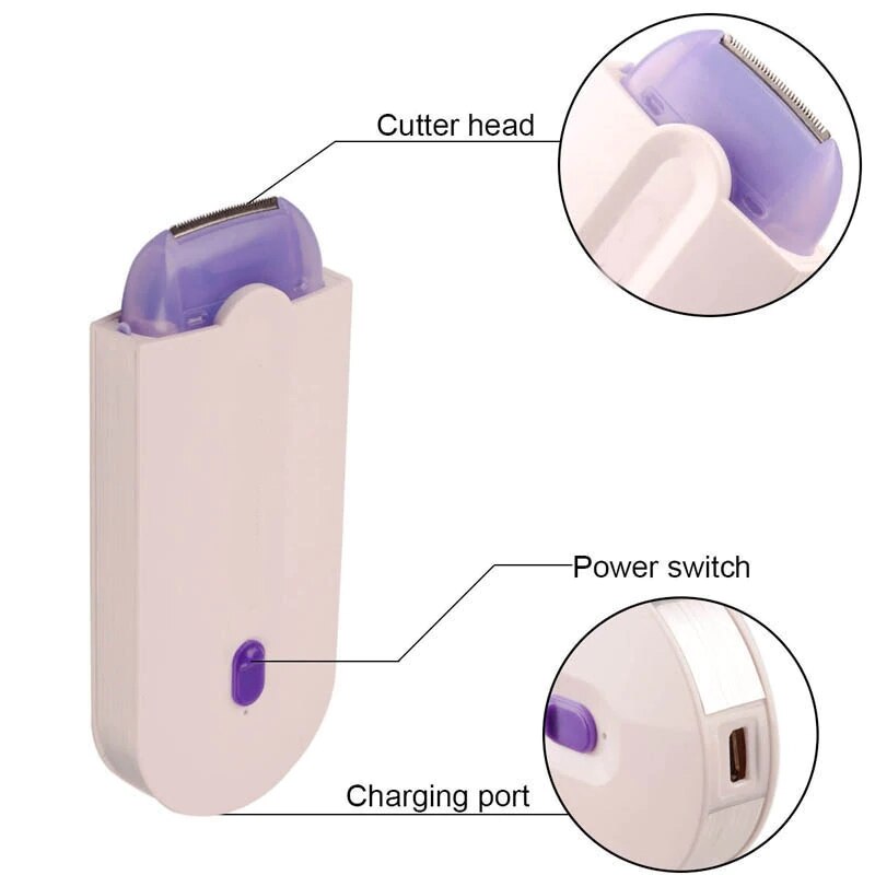 2 In 1 Electric Hair Trimmer USB Rechargeable Women Bikini Facial Whole Body Hair Removal Painless Epilator Machine Shaver