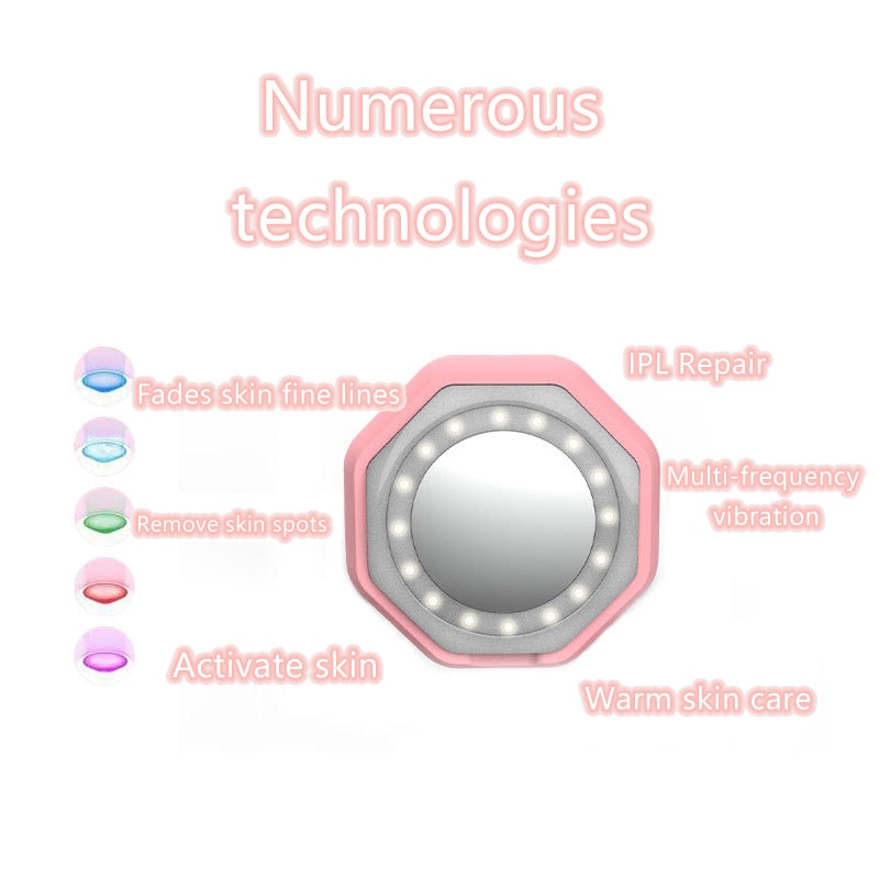 Electric Facial Cleansing Brush EMS LED Skin Tightening Face Massager Facial Exfoliating Cleaner Brushes