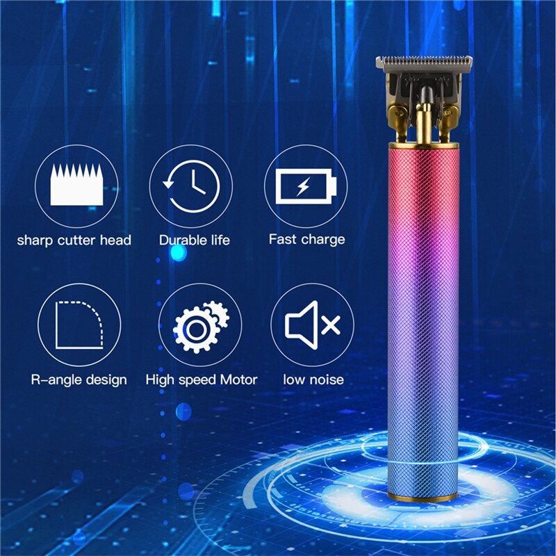 Electric Hair Clipper Cordless 0mm T-blade USB Rechargeable Hair Trimmer For Men Hair Cutting Barber Razor Machine