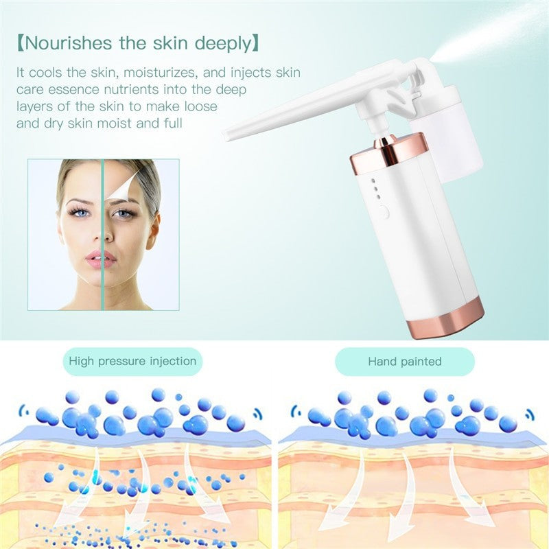Portable Air Compressor Spray Gun 50ml USB Rechargeable Airbrush Facial Moisturizing Sprayer Mist
