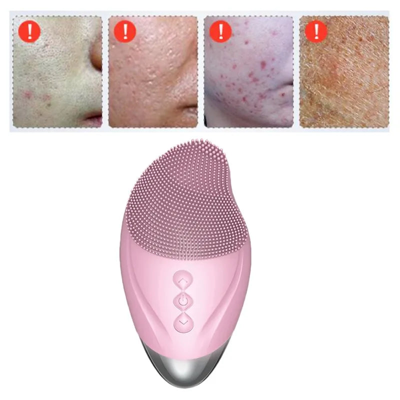 Electric Face Cleanser Silicond Face Cleansing Brush Electric Facial Cleanser Cleansing Skin Deep Washing Massage Brush