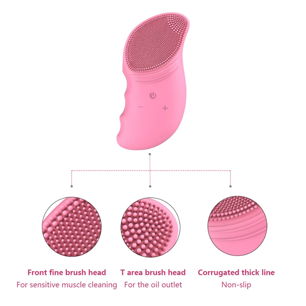 Mini Face Brush with Facial Cleansing Brush Face Massager for Deep Cleansing Blackhead & Makeup Remover