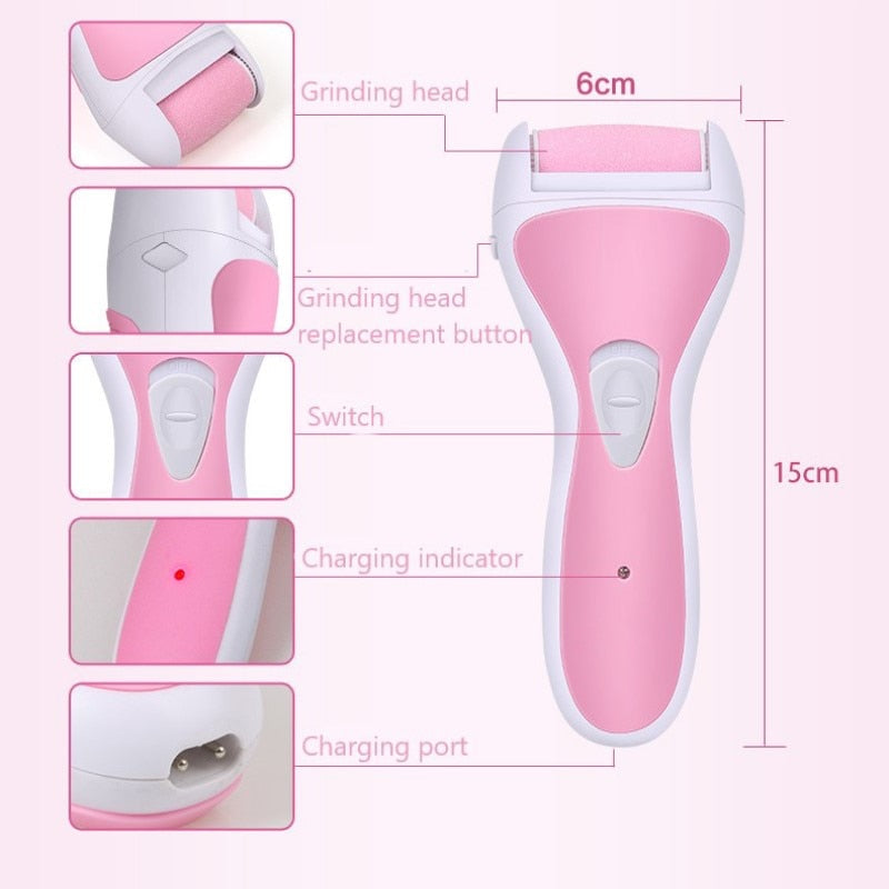 Electric Rechargeable Pedicure Foot Care Tool Fast Callus Mini Feet Dead Dry Skin Removal Portable and small Foot Sharpener