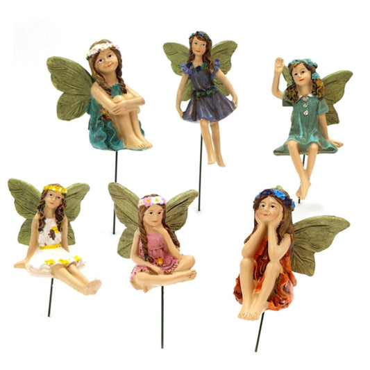 Fairy Garden - 6pcs Miniature Fairies Figurines Accessories for Outdoor or House Decor Fairy Garden Supplies