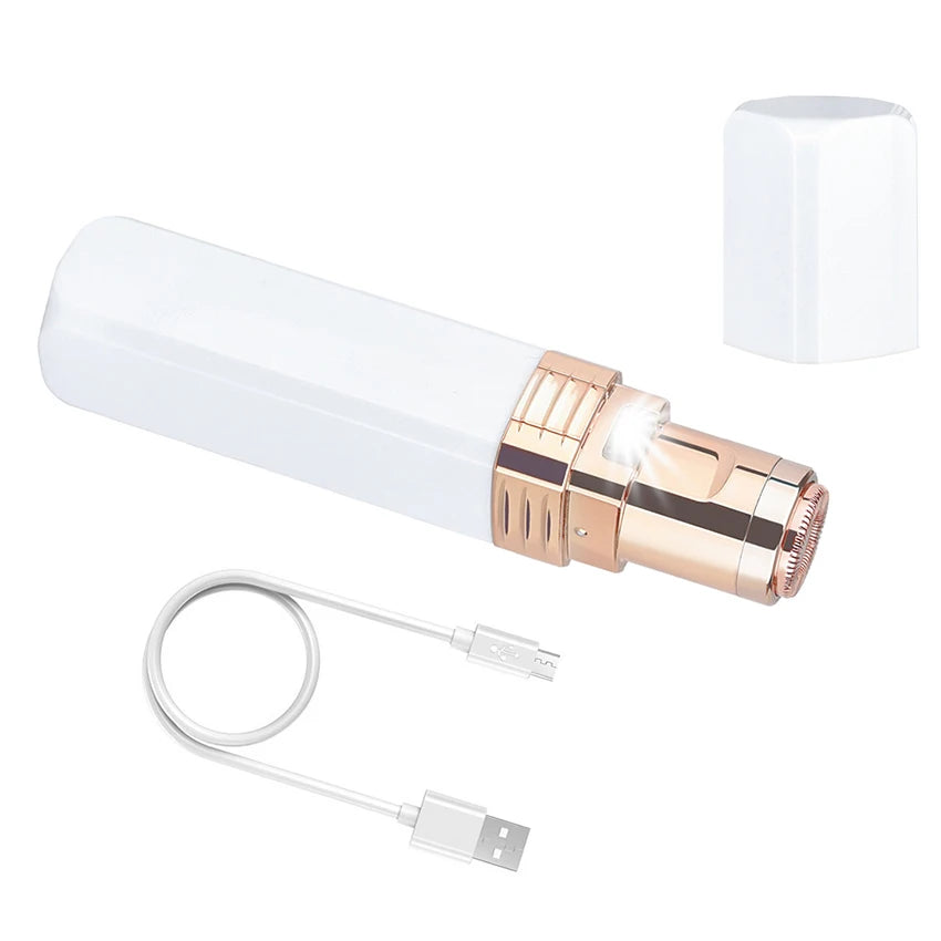 1 Set USB Mini Lipstick Hair Removal Device Detachable Brade Head Electric Shaver Epilator Portable Travel Body Hair Remover