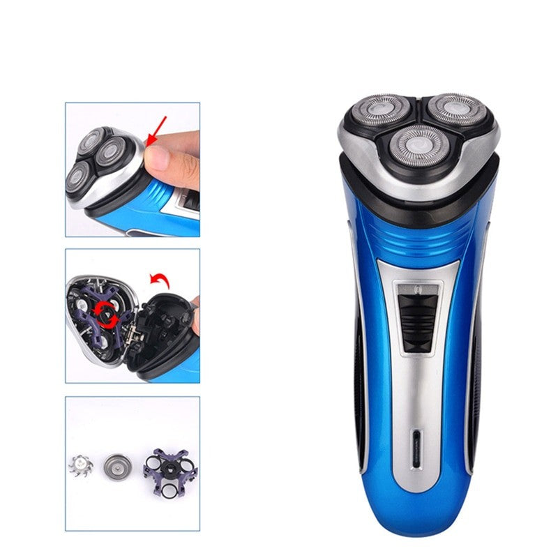 Electric Hair Beard Trimmer USB Rechargeable Shaver 3D Floating Heads Razors For Men Bareheaded Shaving Face Care Hair Cutting