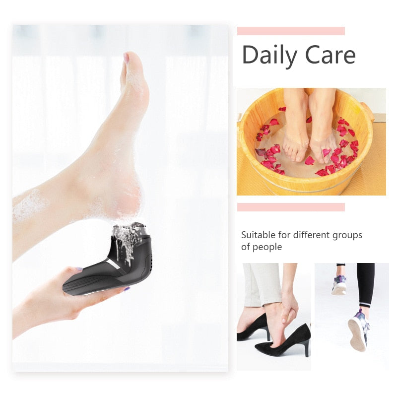 Electric Pedicure Foot Grinder File Callus Remover USB Rechargeable Heels Dead Skin Removal Vacuum Cleaner with LED display
