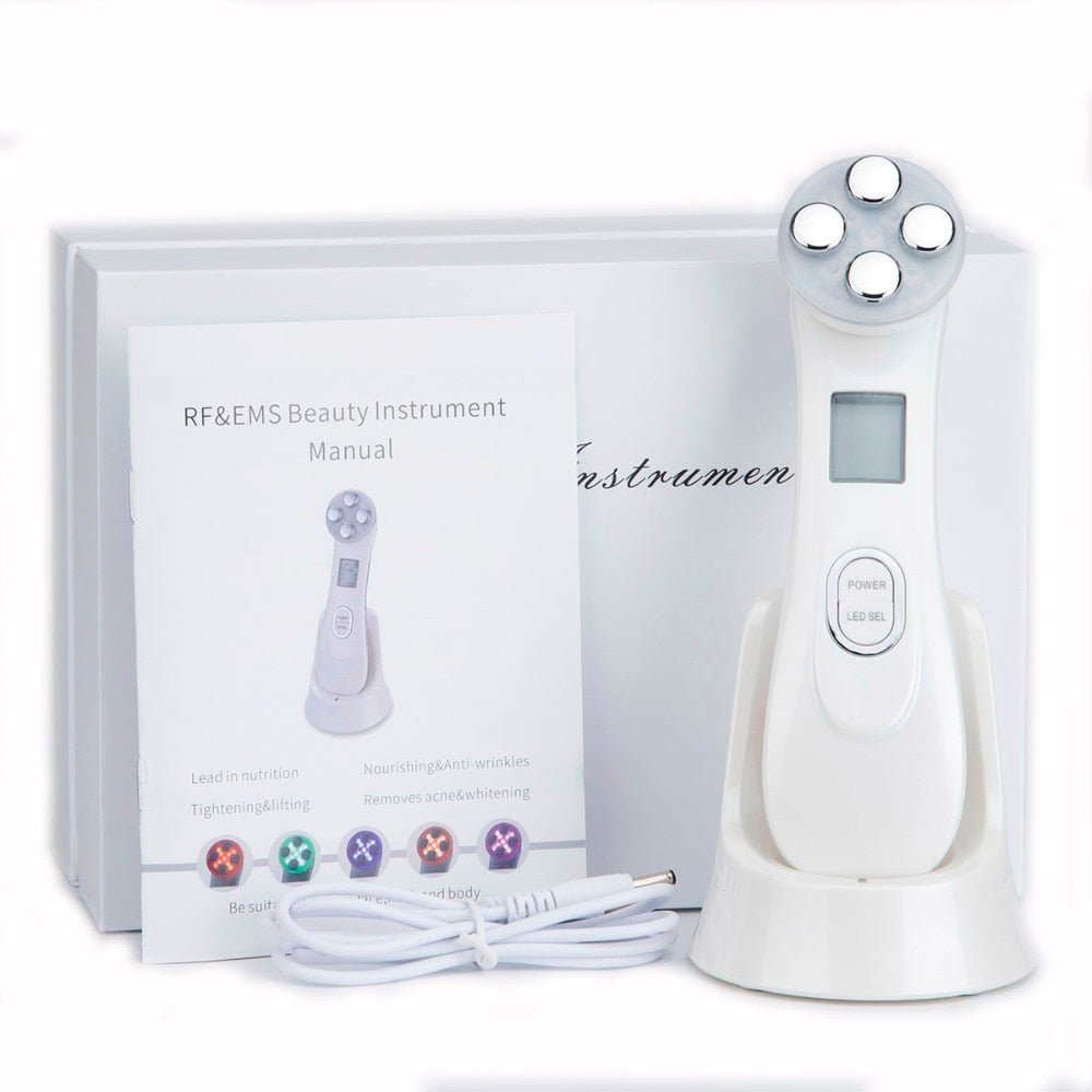 5in1 RF&EMS Radio Electroporation Face Beauty Pen Radio Frequency LED Photon Face Skin Rejuvenation Remover Wrinkle