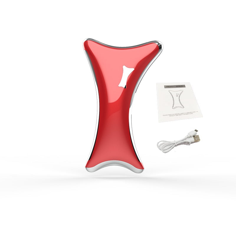 Electric Guasha Scraping Massager 2 in 1 Massage and Warm Mode Face Lifting Slimming Tool LED Light Facial Massager Machine