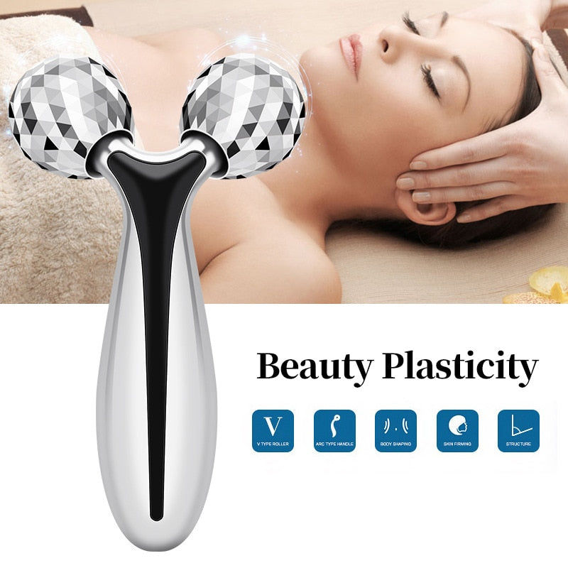 3D Roller Massager Portable Facial Body Massage Lifting Slimming V-face 360 Rotate Thin Face Wrinkle Remover Y Shape Relaxation