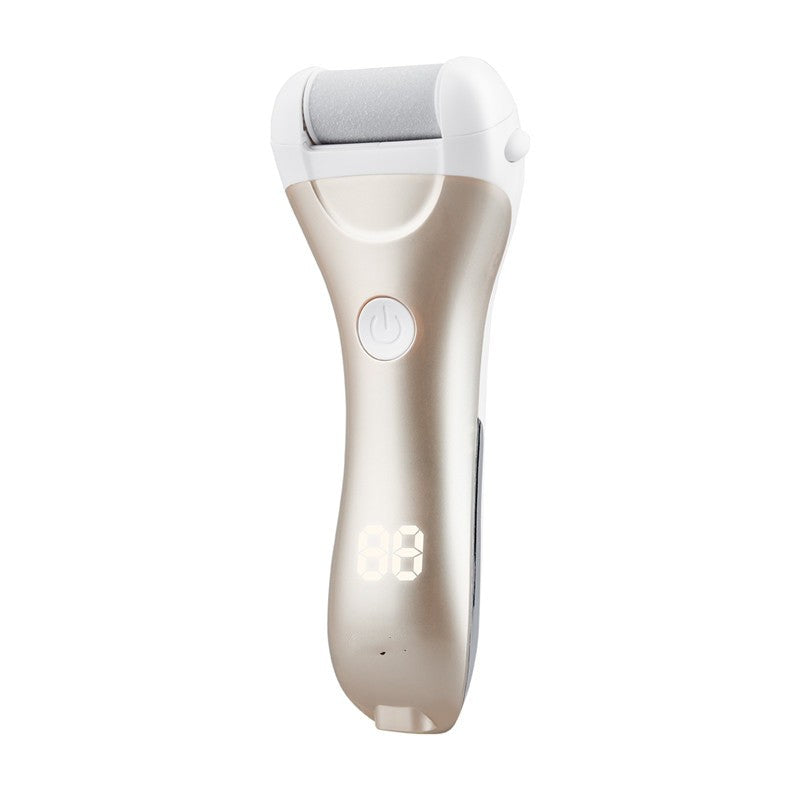 LED  Display Electric Pedicure Foot Grinder Callus Remover Heel Dead Skin Removal Rechargeable Foot Care Tool Files Machine (Gold)