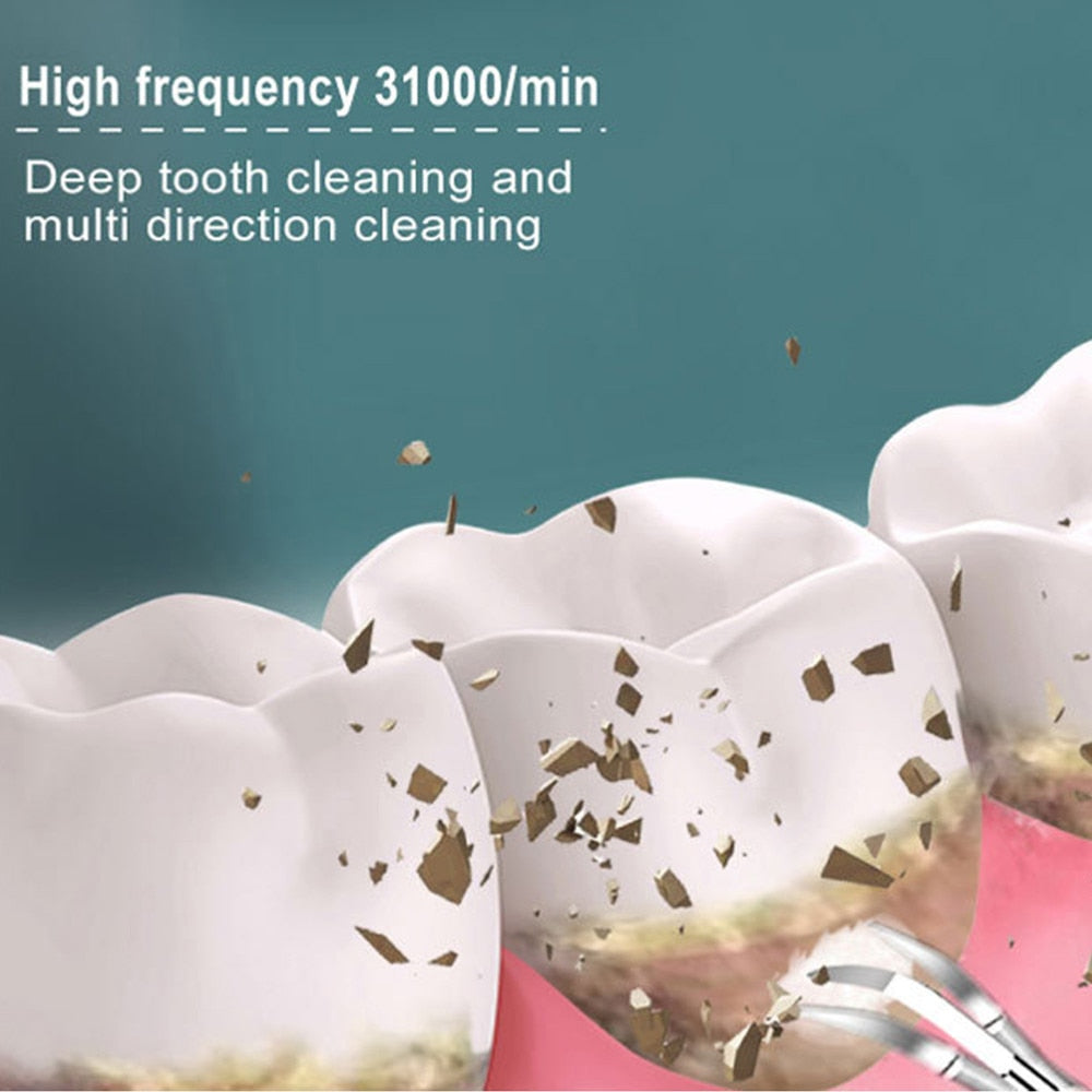 2 in 1 Sonic Dental Scaler Electric Toothbrush USB Rechargeable Tooth Calculus Remover Teeth Whiten Stains Tartar Cleaner