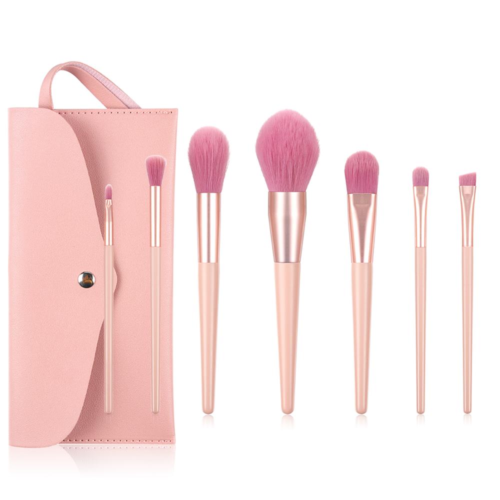 7pcs Nude Pink Makeup Brushes Kit Beauty Make Up Tool Loose Powder Concealer Blush Eyeshadow Brush Cosmetic Set