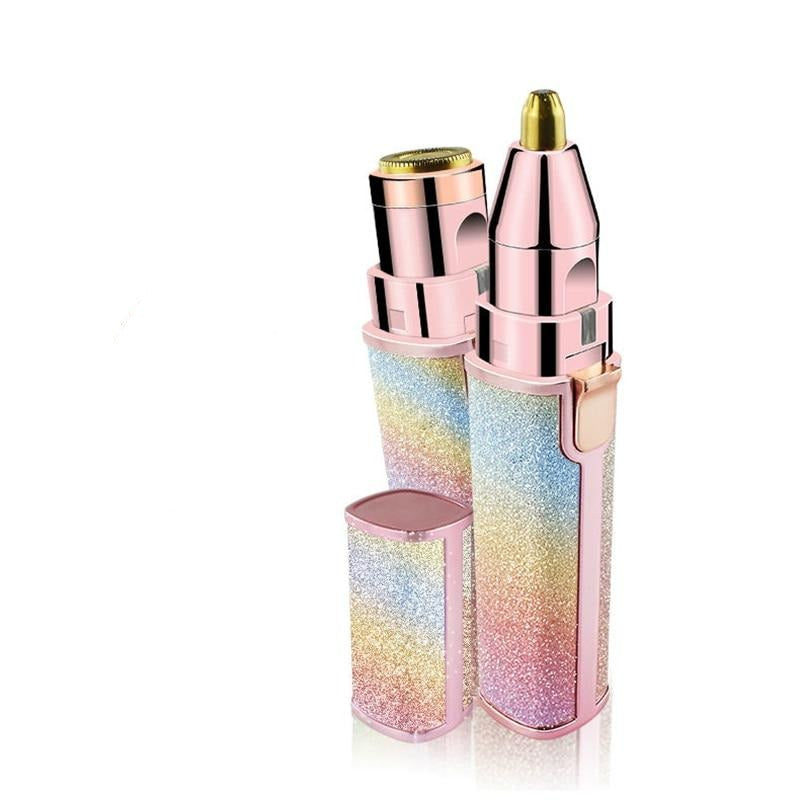 2 In 1 Electric Eyebrow Epilator Mini USB Rechargeable Face Lips Hair Removal Body Bikini Shavers for Women Lipstick Trimmer