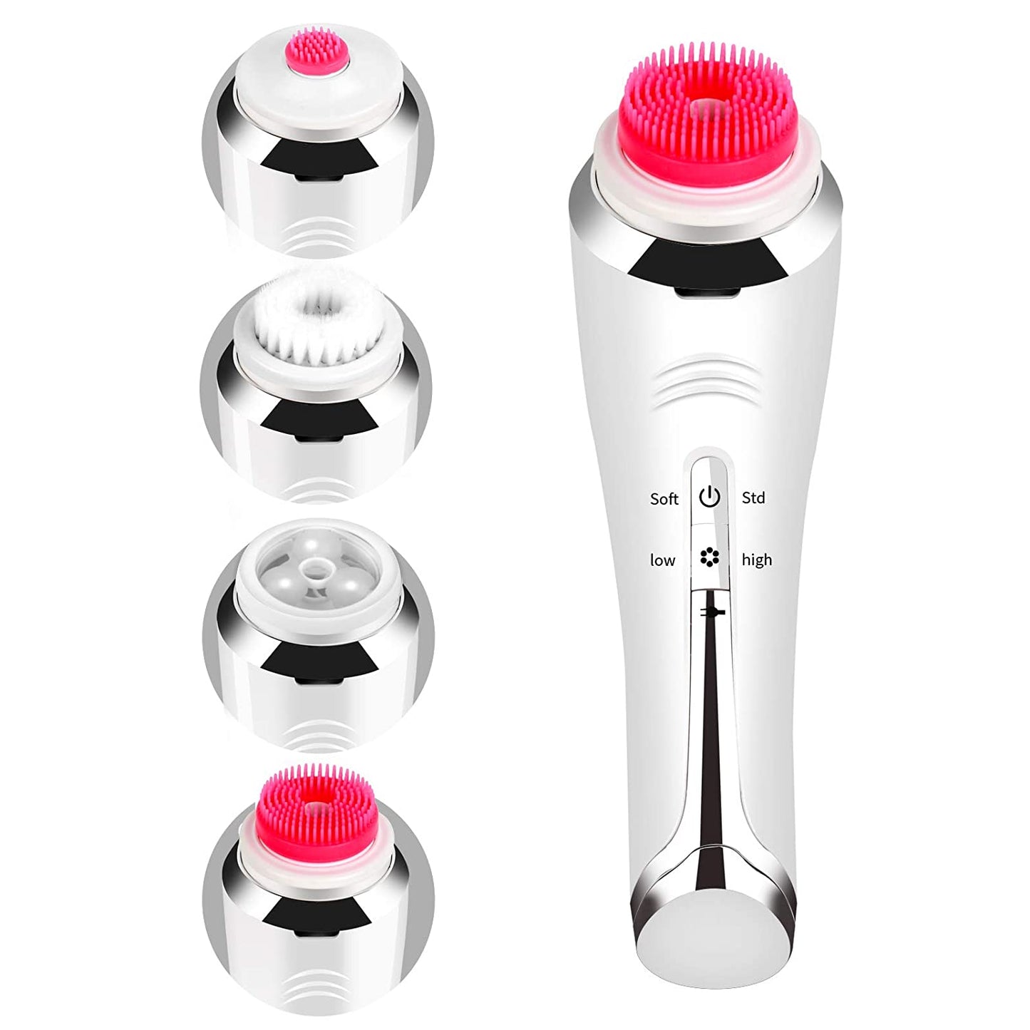 4 in 1 Electric Clearner Automatic Rotation Facial Cleansing Brush With Face Eye Massager Ultrasonic Spin Brush For Exfoliating