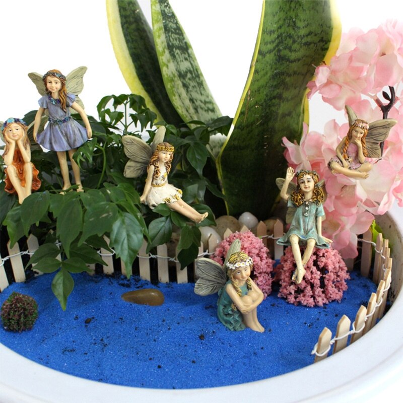 Fairy Garden - 6pcs Miniature Fairies Figurines Accessories for Outdoor or House Decor Fairy Garden Supplies