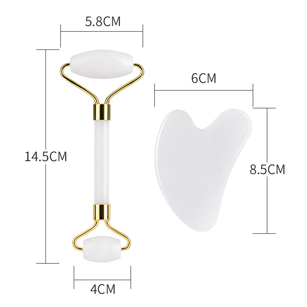 GuaSha Massage Roller Scraper Natural Rose Quartz Face Lifting Body Massager Gouache Relaxation Anti Wrinkle Beauty Tool