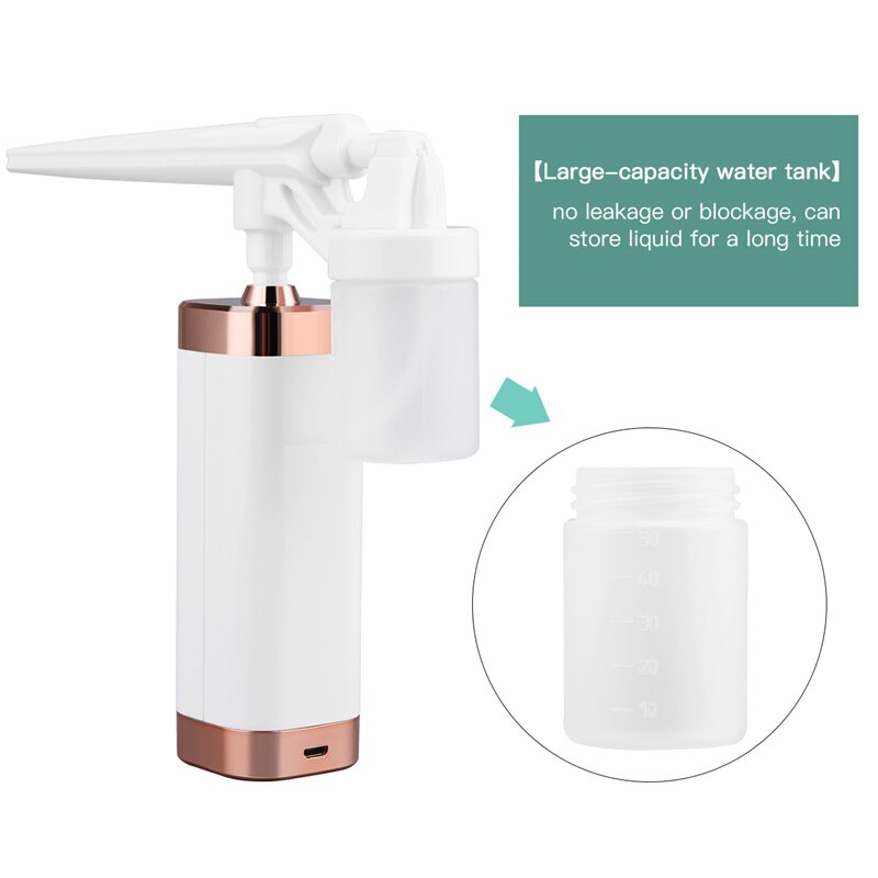 Portable Air Compressor Spray Gun 50ml USB Rechargeable Airbrush Facial Moisturizing Sprayer Mist