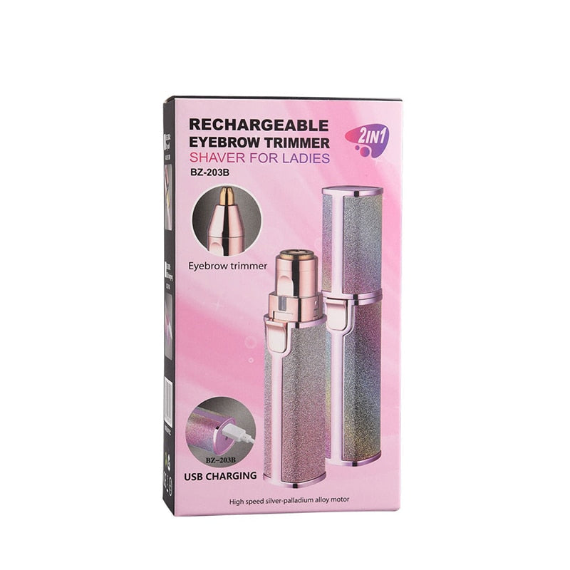 2 In 1 Electric Eyebrow Trimmer Female Women Epilator Eye Brow Lip Hair Removal Mini Painless Face Whole Body Shaver