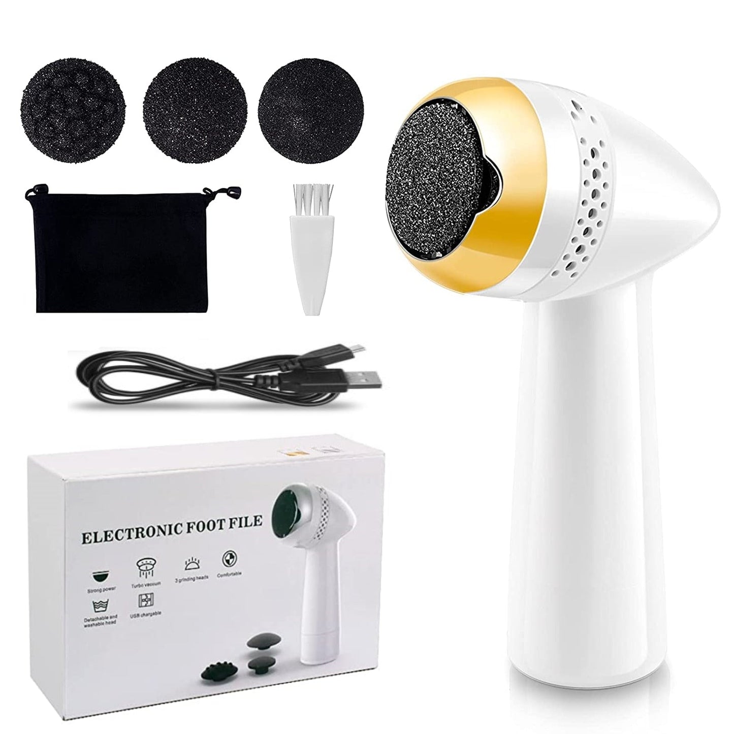 New Electric Pedicure Smooth Machine Callus Remover USB Charge Foot for Heels Grinder Files Absorbing Portable Clean Care