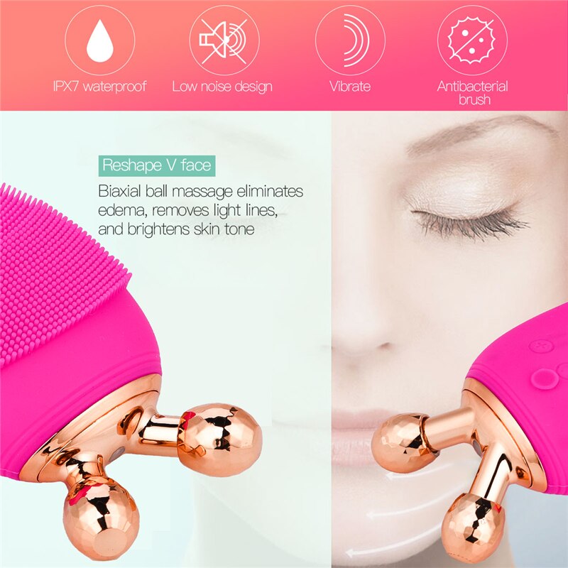 Massager For Face Electric Facial Cleansing Brush Make Up Remover Brush Ultrasonic Facial Deep Cleaning Brushes