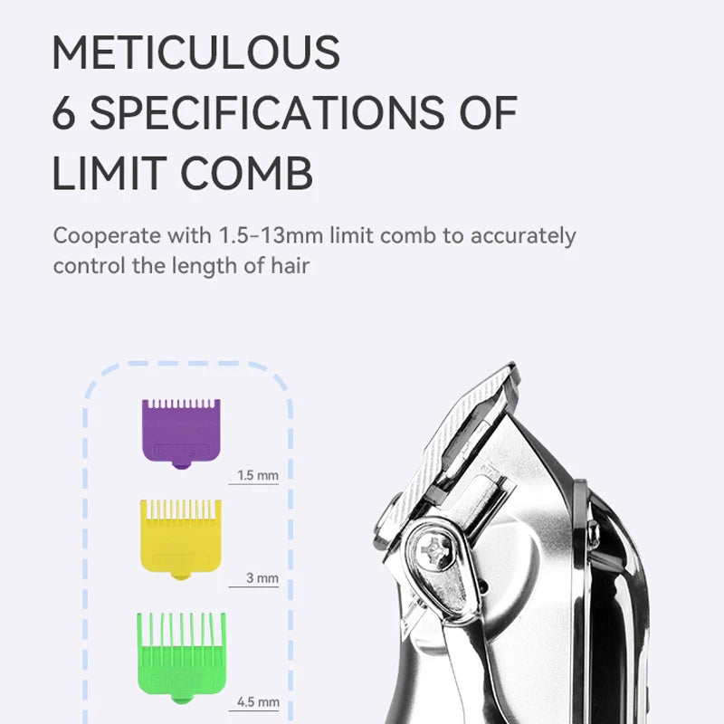 Professional Barber Electric Metal Housing Hair Clipper Rechargeable Hair Trimmer For Men Beard Hair Cutter Machine