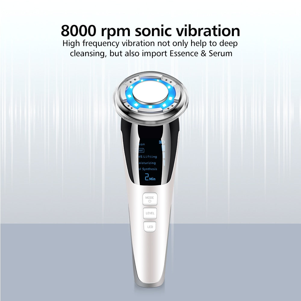 Electroporation RF Radio Frequency Facial LED Photon Light Treatment Machine Face Lifting Beauty Skin Massager