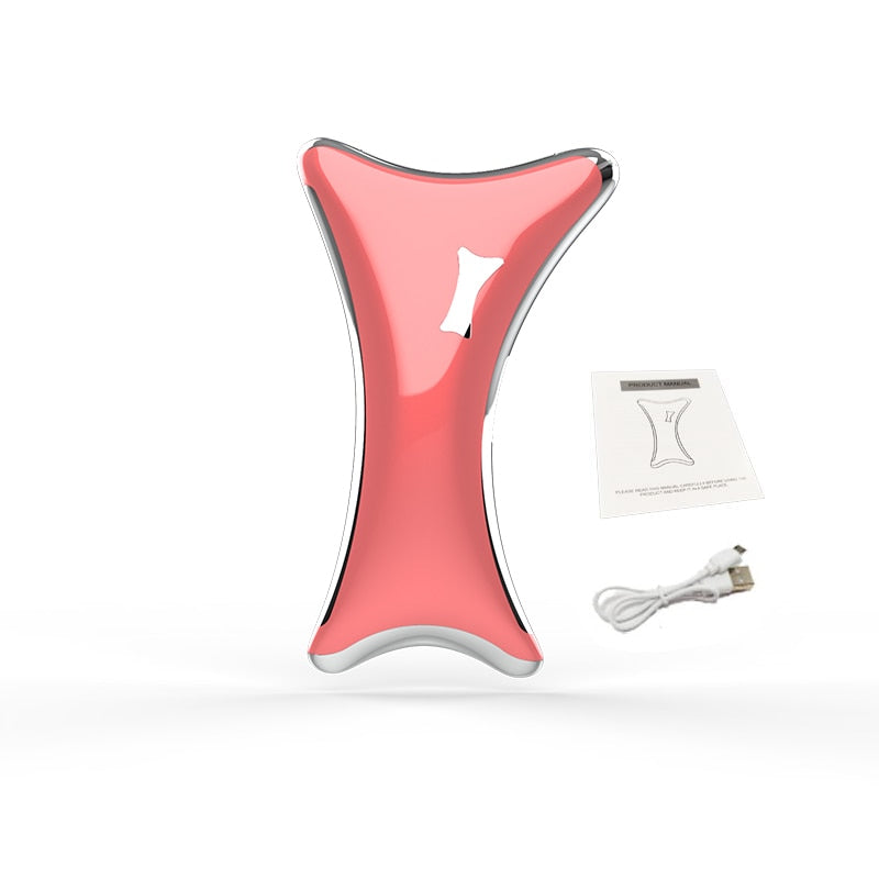 Electric Guasha Scraping Massager 2 in 1 Massage and Warm Mode Face Lifting Slimming Tool LED Light Facial Massager Machine